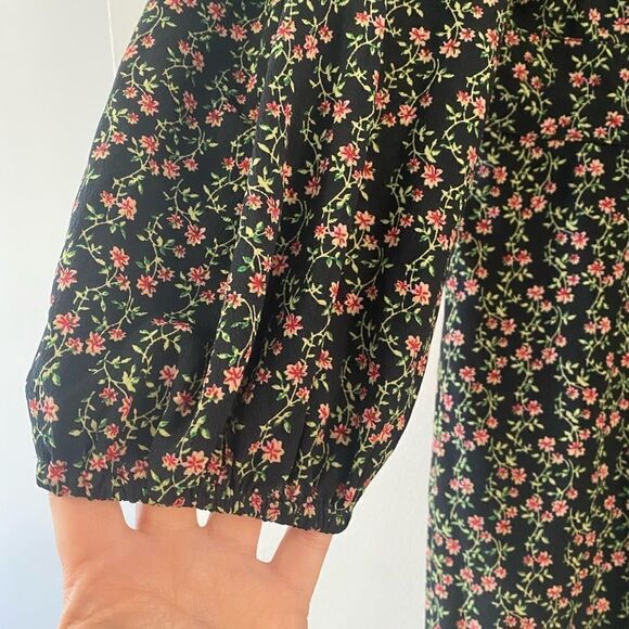 TOPSHOP PINTUCK FLORAL MINI SHIRT DRESS - Picture 10 of 10